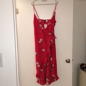 H&M floral wrap dress with tags